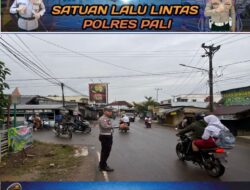 Sat Lantas Polres Pali Gelar pengaturan Lalu Lintas Dan Himbau Kepada Pengendara R2 Dan R4