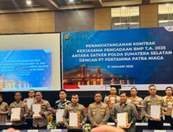 Dukung Operasional, Kepala Biro Logisitik Polda Sumsel dan PT Pertamina Patra Niaga Tandatangani Kontrak Kerjasama Pengadaan BMP