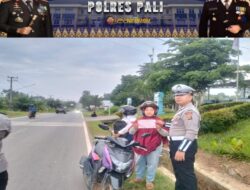 Sat Lantas Polres PALI Gelar Strong Point Pagi dalam Operasi Keselamatan Musi 2025