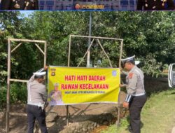 Satlantas Polres PALI Pasang Banner Himbauan, Wujud Komitmen Polri dalam Keselamatan Masyarakat