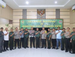 Perkuat Sinergitas Polres PALI Lakukan Kunjungan Silaturahmi Ke Markas Kodim 0404/Muara Enim