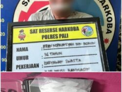 POLRES PALI BEKUK PENGEDAR SABU DI JALAN PRABU MENANG, 7,29 GRAM BARANG BUKTI DISITA