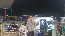 Unit Turjawali Polres PALI Pastikan Ambulans Korban Laka Melintas Aman dan Lancar