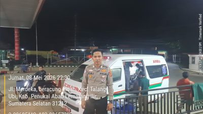 Unit Turjawali Polres PALI Pastikan Ambulans Korban Laka Melintas Aman dan Lancar