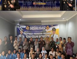 Dishub PALI bekerja sama dengan Satlantas polres PALI menggelar Kegiatan Sosialisasi Peraturan Perundang- Undangan Dst