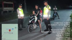 Kapolsek Penukal Utara Pimpin Patroli KRYD, Situasi Wilayah Tetap Kondusif