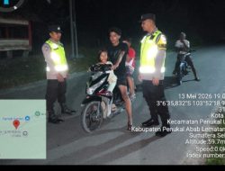 Kapolsek Penukal Utara Pimpin Patroli KRYD, Situasi Wilayah Tetap Kondusif