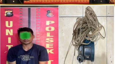 Polsek Talang Ubi Amankan Pelaku Curat Beserta Pompa Air Curian