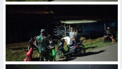 Babinsa Tanah Abang Tingkatkan Patroli Malam, Tegur Remaja yang Nongkrong Hingga Larut