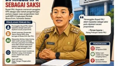 Bupati PALI Jalani Pemeriksaan KPK, Pemkab Tegaskan Kapasitasnya Sebagai Saksi