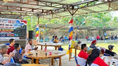 Semarak HUT IWO ke-14, Jurnalis PALI Adu Skill dan Kesabaran Lewat Lomba Mancing