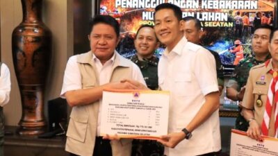 Bupati PALI Terima Bantuan Peralatan dari BNPB untuk Perkuat Penanggulangan Karhutla 2026